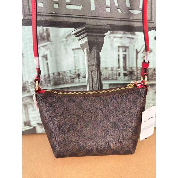 Coach CX604 Zip Top Crossbody Bag In Signature Canvas - Picture 3 of 6